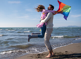 Image showing Couple enjoying time together at beach