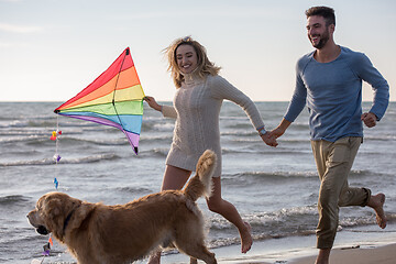 Image showing happy couple enjoying time together at beach