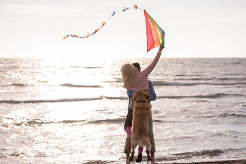 Image showing happy couple enjoying time together at beach