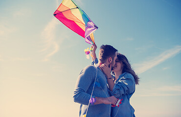 Image showing Couple enjoying time together at beach