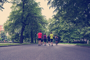 Image showing runners team on morning training