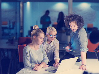 Image showing designers in the night startup office