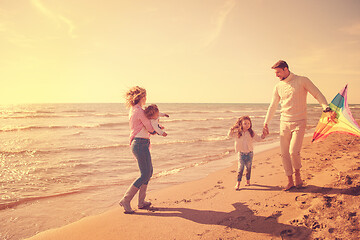 Image showing happy family enjoying vecation during autumn day