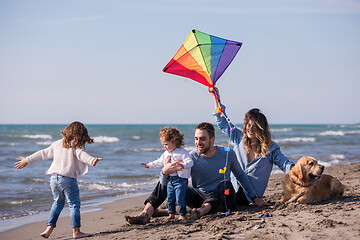 Image showing happy young family enjoying vecation during autumn day