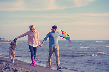 Image showing happy couple enjoying time together at beach