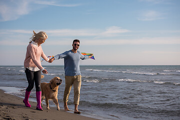 Image showing happy couple enjoying time together at beach