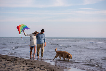 Image showing happy couple enjoying time together at beach