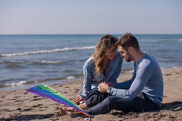 Image showing Couple enjoying time together at beach