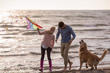 Image showing happy couple enjoying time together at beach