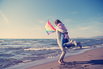 Image showing Couple enjoying time together at beach