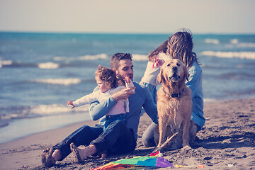 Image showing happy young family enjoying vecation during autumn day