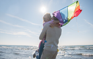 Image showing Couple enjoying time together at beach