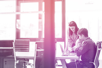 Image showing Business People Working With laptop in office