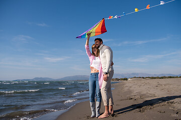 Image showing Couple enjoying time together at beach