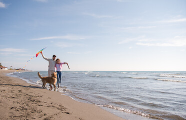 Image showing happy couple enjoying time together at beach