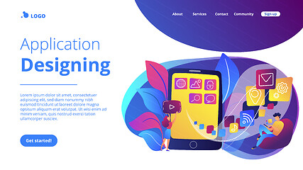 Image showing Mobile application development vector illustration