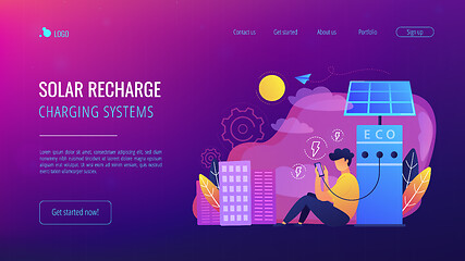 Image showing Eco recharge stations in smart city concept vector illustration.