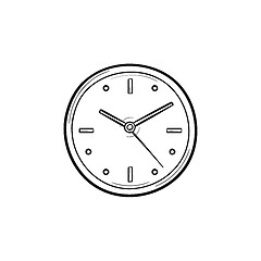 Image showing Clock hand drawn outline doodle icon.