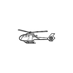 Image showing Helicopter hand drawn outline doodle icon.