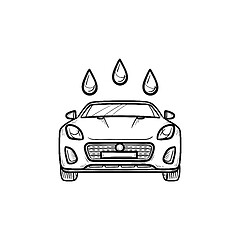 Image showing Car wash hand drawn outline doodle icon.