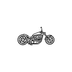 Image showing Motorcycle hand drawn outline doodle icon.