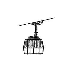 Image showing Funicular hand drawn outline doodle icon.