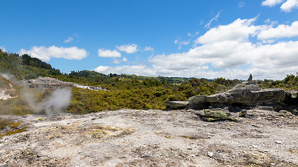 Image showing geothermal activity at Whakarewarewa Rotorua New Zealand