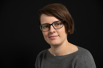 Image showing young woman with glasses portrait