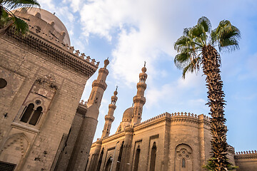 Image showing The two mosques Al-Rifa\'i and Sultan Hassan in Cairo Egypt