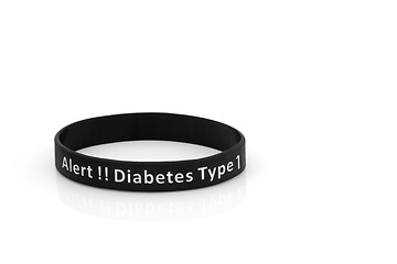 Image showing Diabetes Type One Alert Wristband in Black