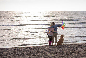 Image showing happy couple enjoying time together at beach