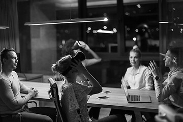 Image showing Multiethnic Business team using virtual reality headset