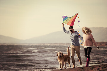 Image showing happy couple enjoying time together at beach