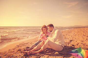 Image showing young couple enjoying time together at beach