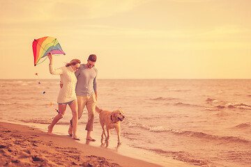 Image showing happy couple enjoying time together at beach