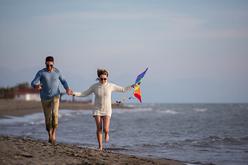 Image showing Couple enjoying time together at beach