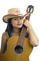 Image showing asian guitar girl