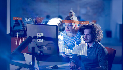 Image showing young designers in the night office