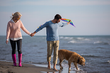 Image showing happy couple enjoying time together at beach