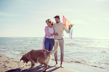 Image showing happy couple enjoying time together at beach