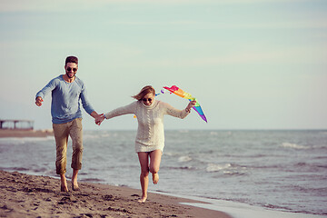 Image showing Couple enjoying time together at beach