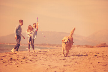 Image showing happy young family enjoying vecation during autumn day