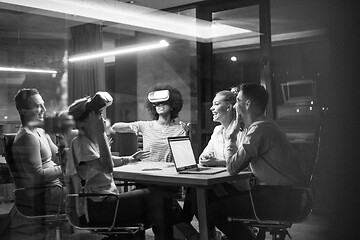 Image showing Multiethnic Business team using virtual reality headset