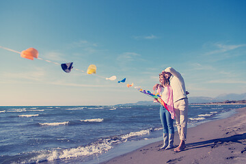 Image showing Couple enjoying time together at beach