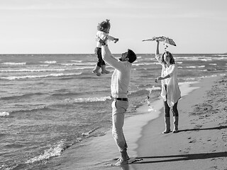 Image showing happy family enjoying vecation during autumn day