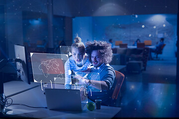 Image showing young designers in the night office