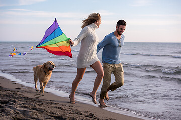 Image showing happy couple enjoying time together at beach