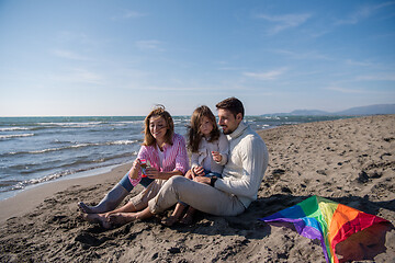 Image showing family enjoying vecation during autumn day