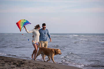 Image showing happy couple enjoying time together at beach