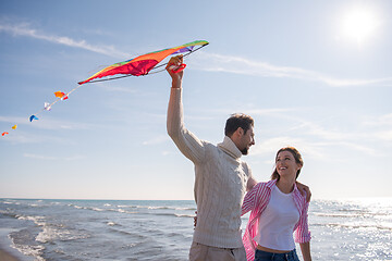 Image showing Couple enjoying time together at beach